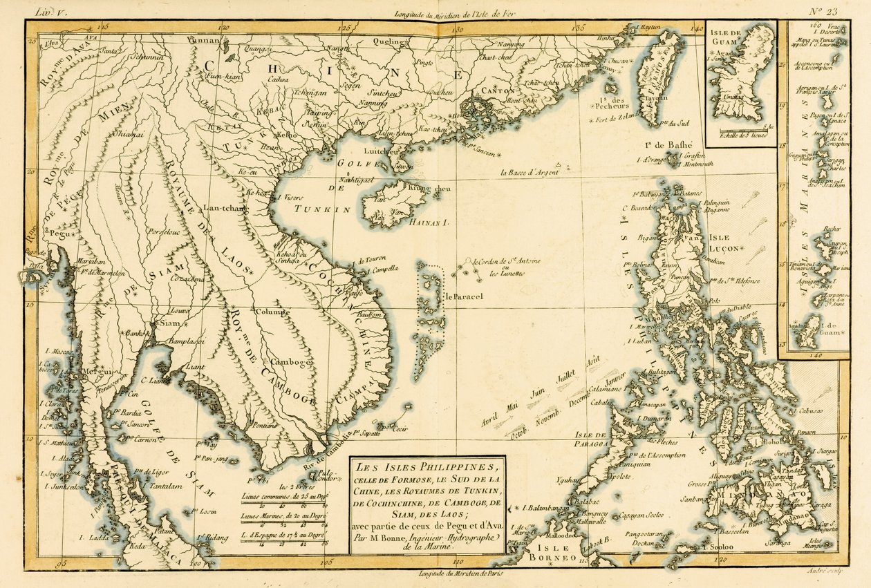 Le Filippine, Formosa, Cina meridionale, i regni di Tonchino, Cocincina, Cambogia, Siam, Laos e parte di quelli di Pegu e Ava, da 