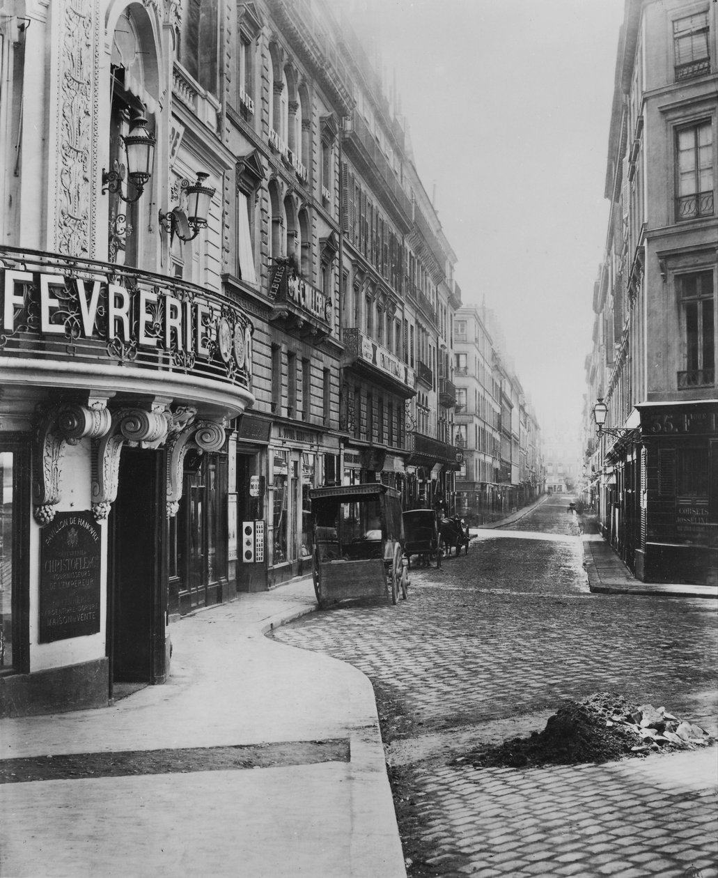 Rue Louis-le-Grand, dal boulevard des Italiens, Parigi, 1858-78 da Charles Marville