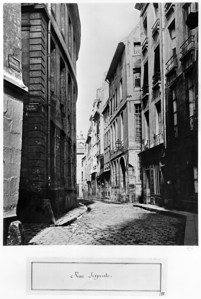 Rue Serpente, Parigi, 1858-78 da Charles Marville