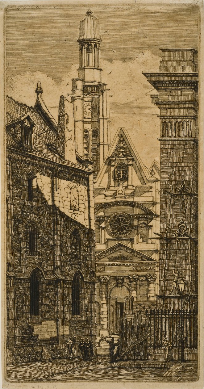 St. Etienne-du-Mont, Parigi, da Eaux-fortes sur Paris da Charles Meryon