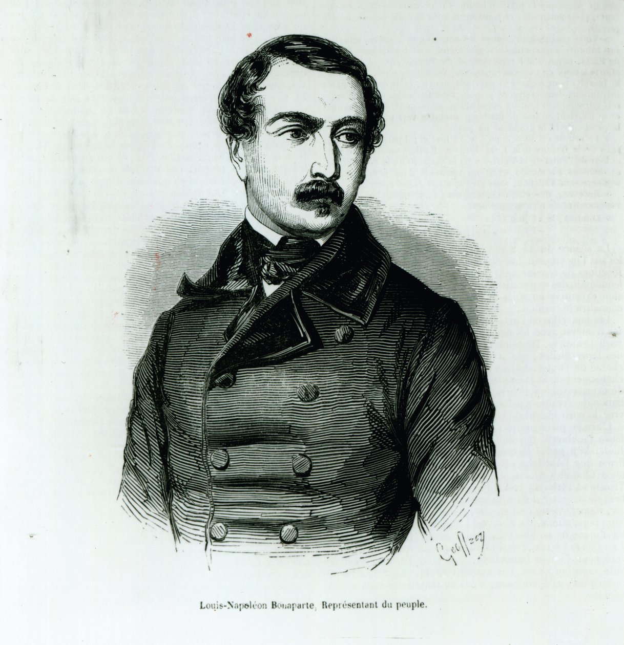 Ritratto di Louis-Napoleon Bonaparte come rappresentante del popolo, 1848 (litografia) da Charles Michel Geoffroy