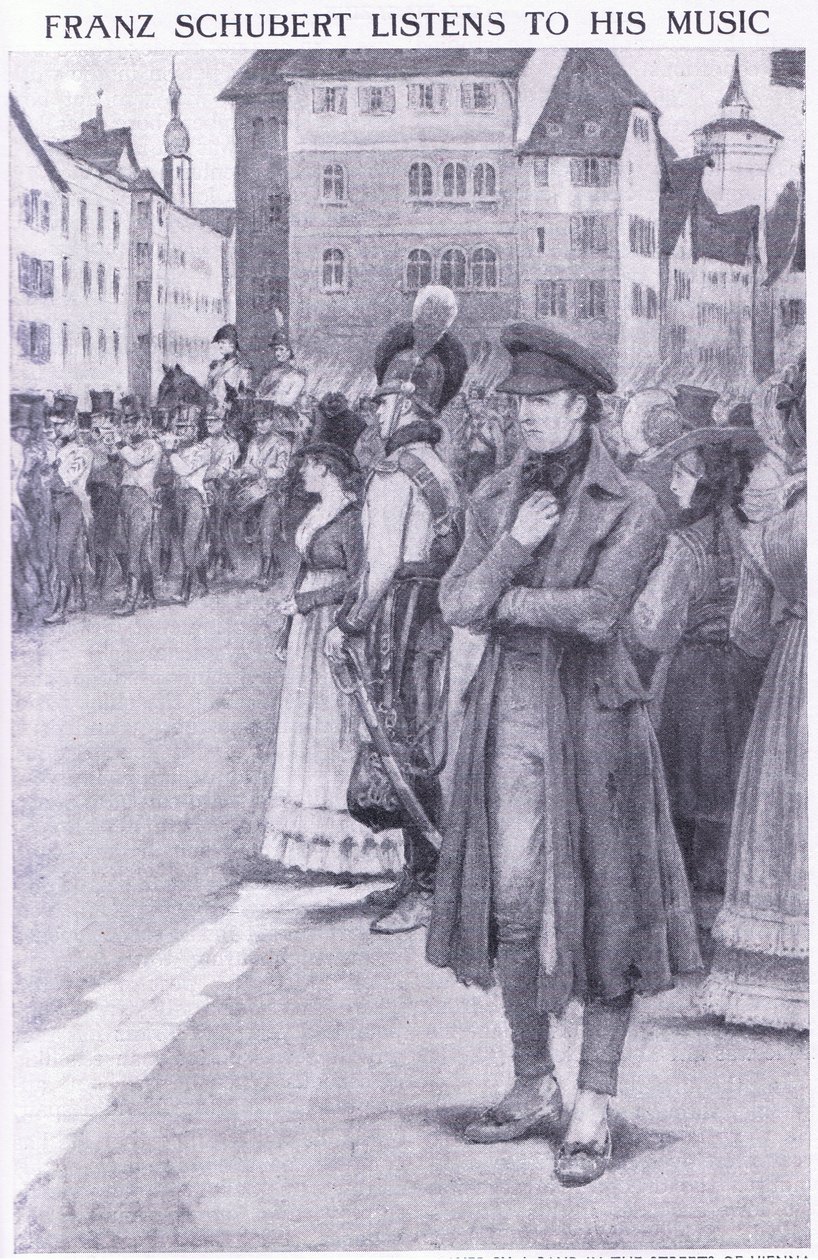 Franz Schubert ascolta la sua musica per le strade di Vienna da Charles Mills Sheldon