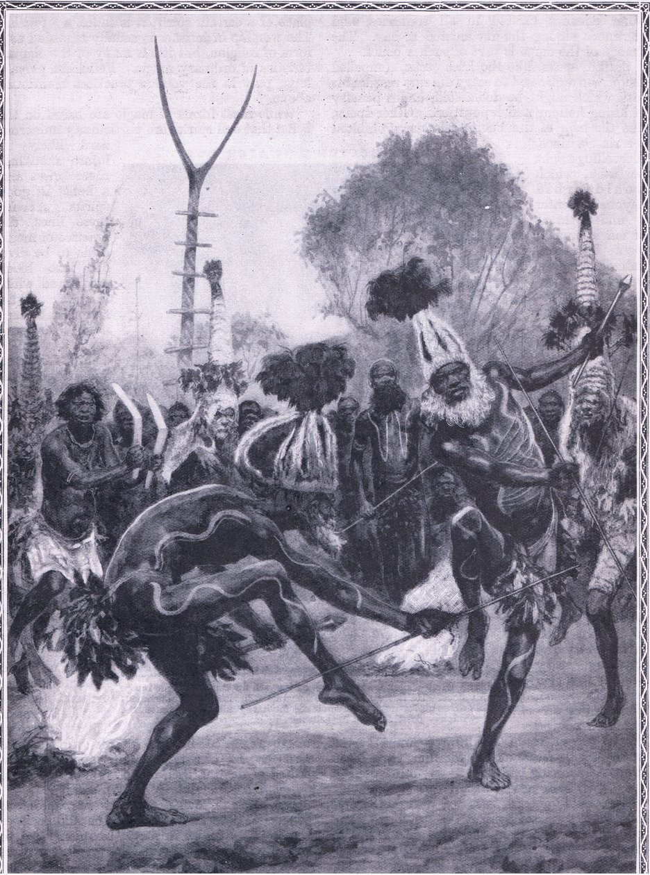 Le danze selvagge degli aborigeni del Queensland, eseguendo la 