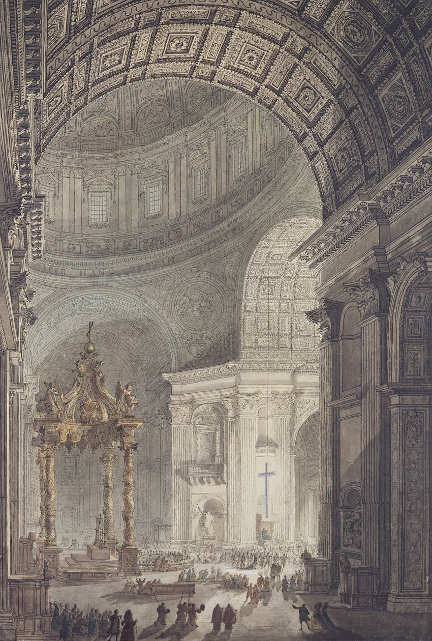 La croce luminosa a San Pietro, Roma, il Giovedì Santo da Charles Norry