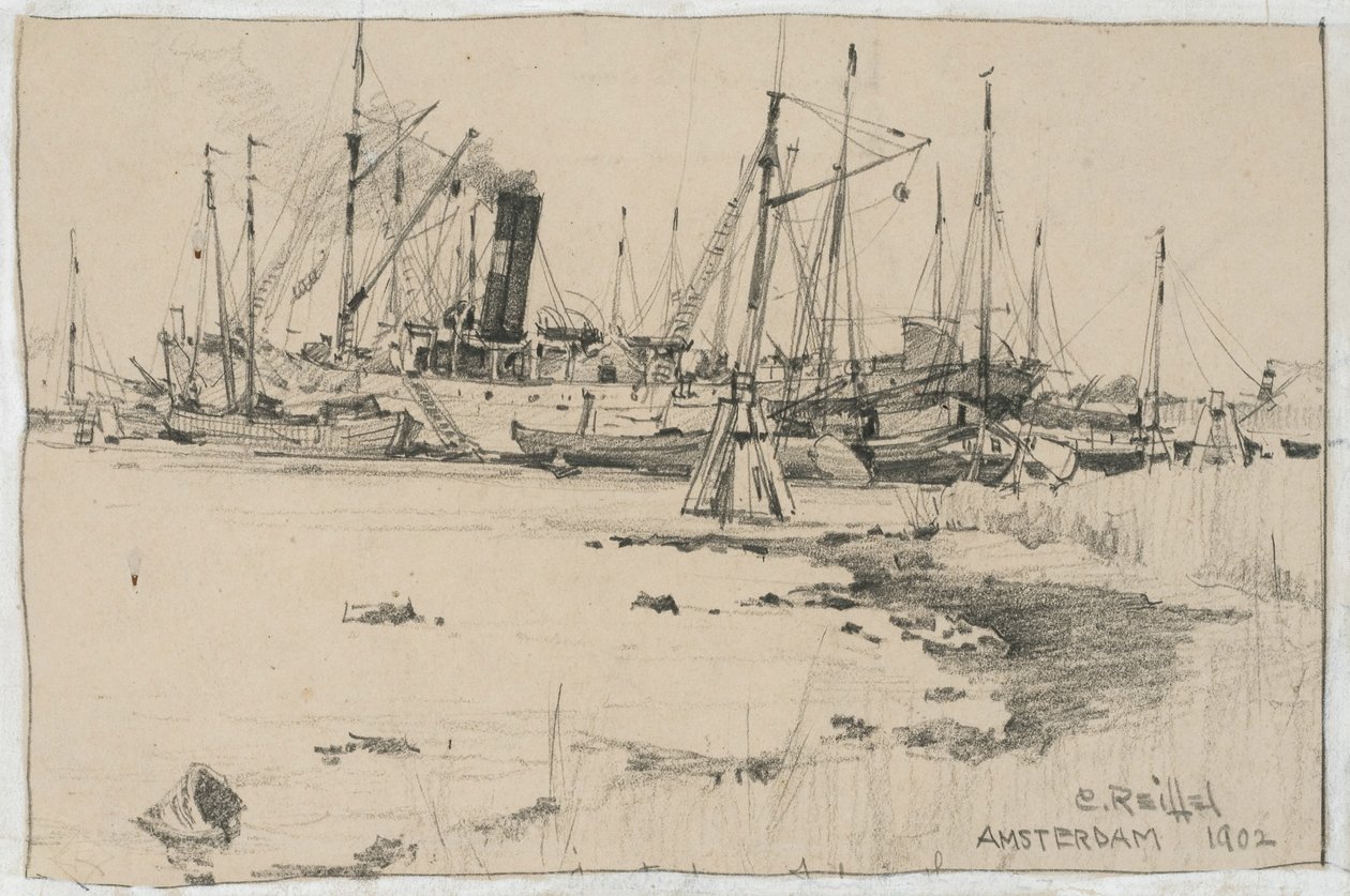 Amsterdam, 1902 (grafite su carta) da Charles P. Reiffel