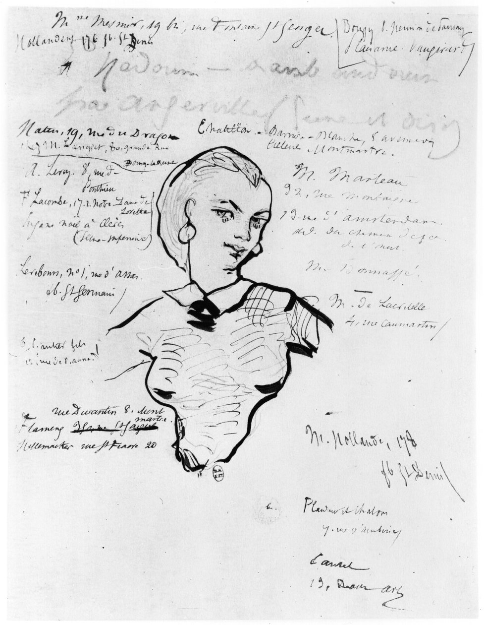 Ritratto di Jeanne Duval con note di Auguste Poulet-Malassis da Charles Pierre Baudelaire