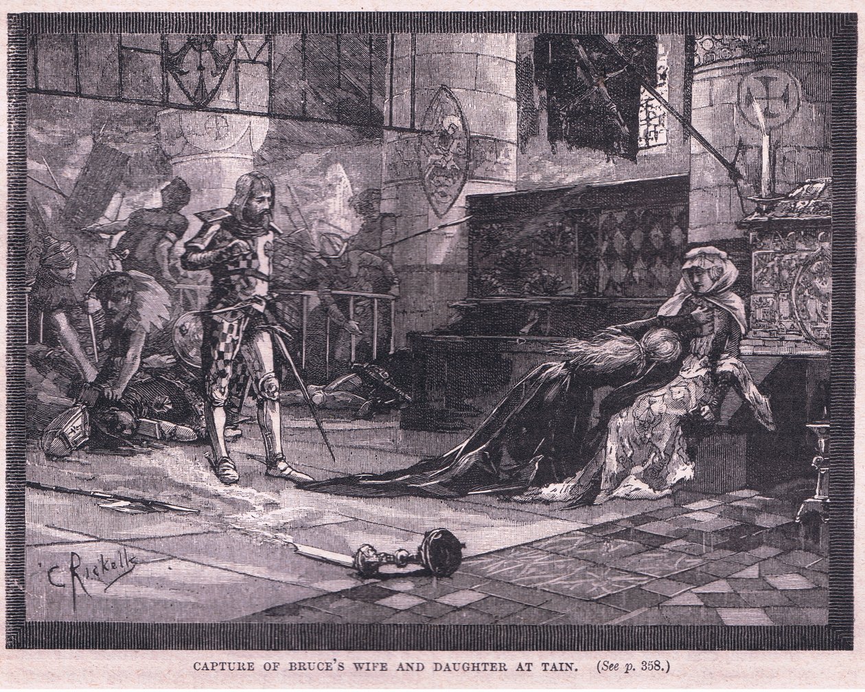 Cattura della moglie e della figlia di Bruce a Tain nel 1306 da Charles Ricketts