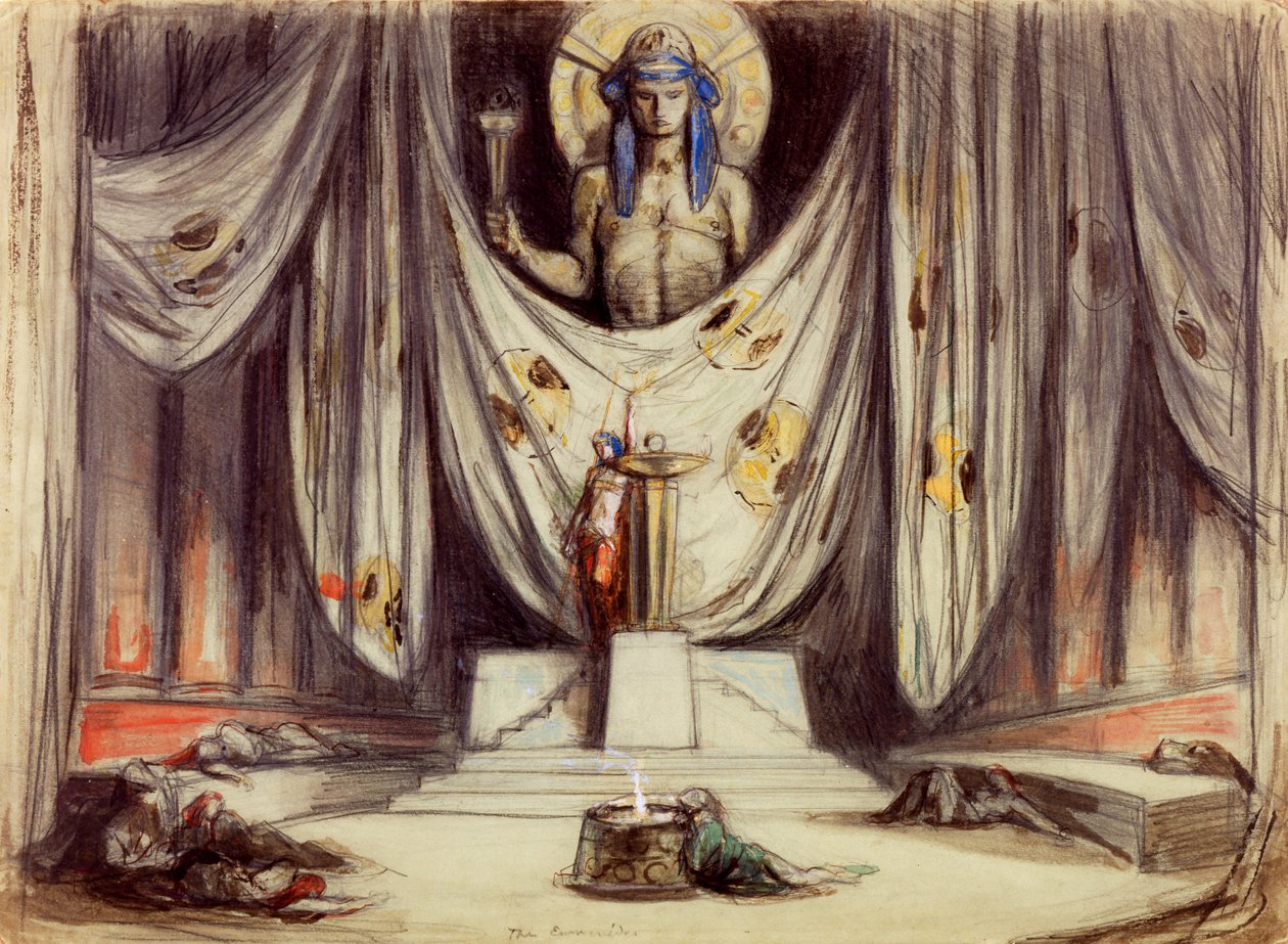 Progetto per Eschilo: Le Eumenidi, c.1919 da Charles Ricketts