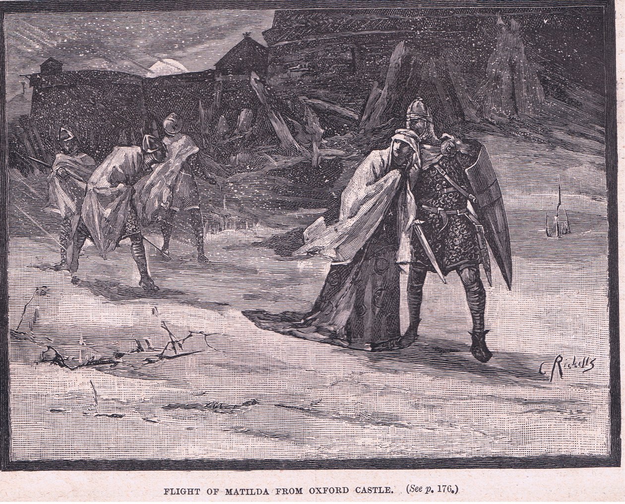 La fuga di Matilda dal Castello di Oxford, AD 1142 da Charles Ricketts