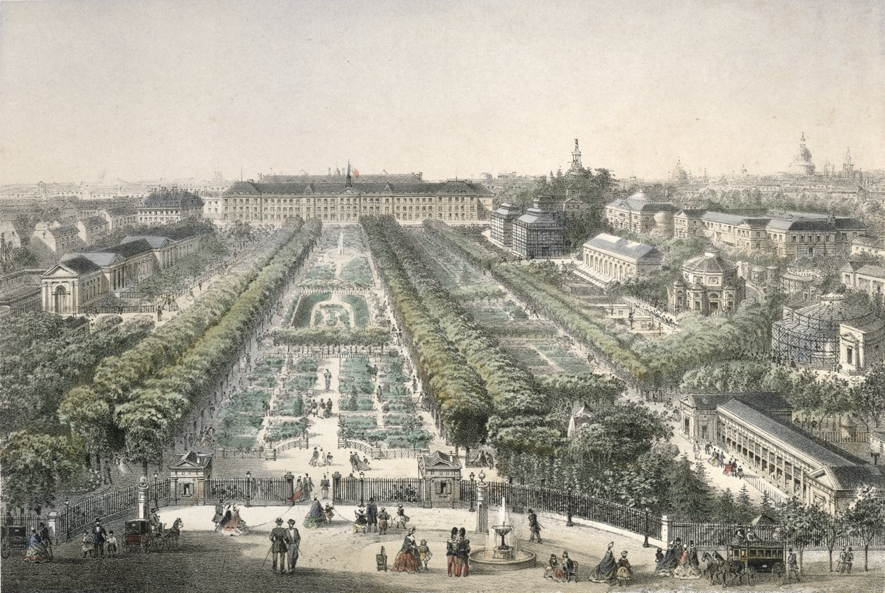 Vista del Jardin des Plantes, Parigi da Charles Riviere