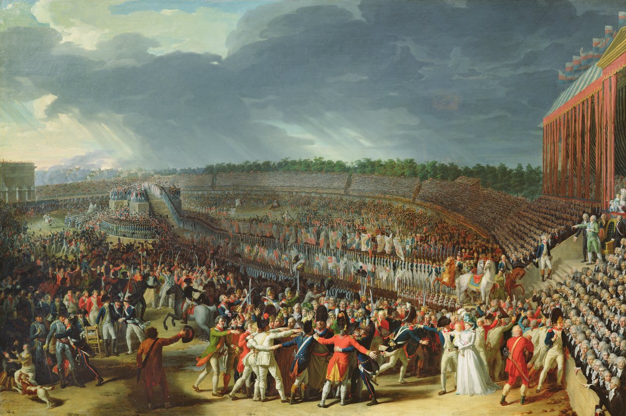 La celebrazione della Federazione, Champs de Mars, Parigi, 14 luglio 1790 da Charles Thevenin
