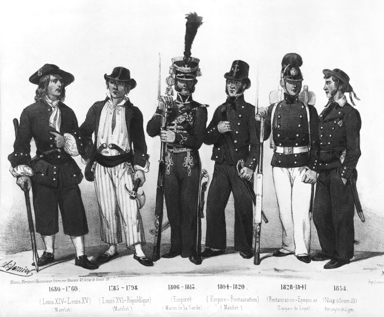 Costumi dei marines francesi dal 1680 al 1854 da Charles Vernier