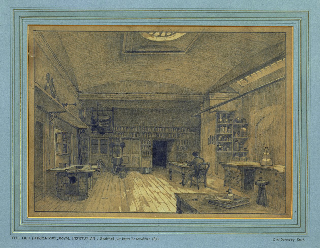 Laboratorio della Royal Institution, 1872 da Charles W. Dempsey