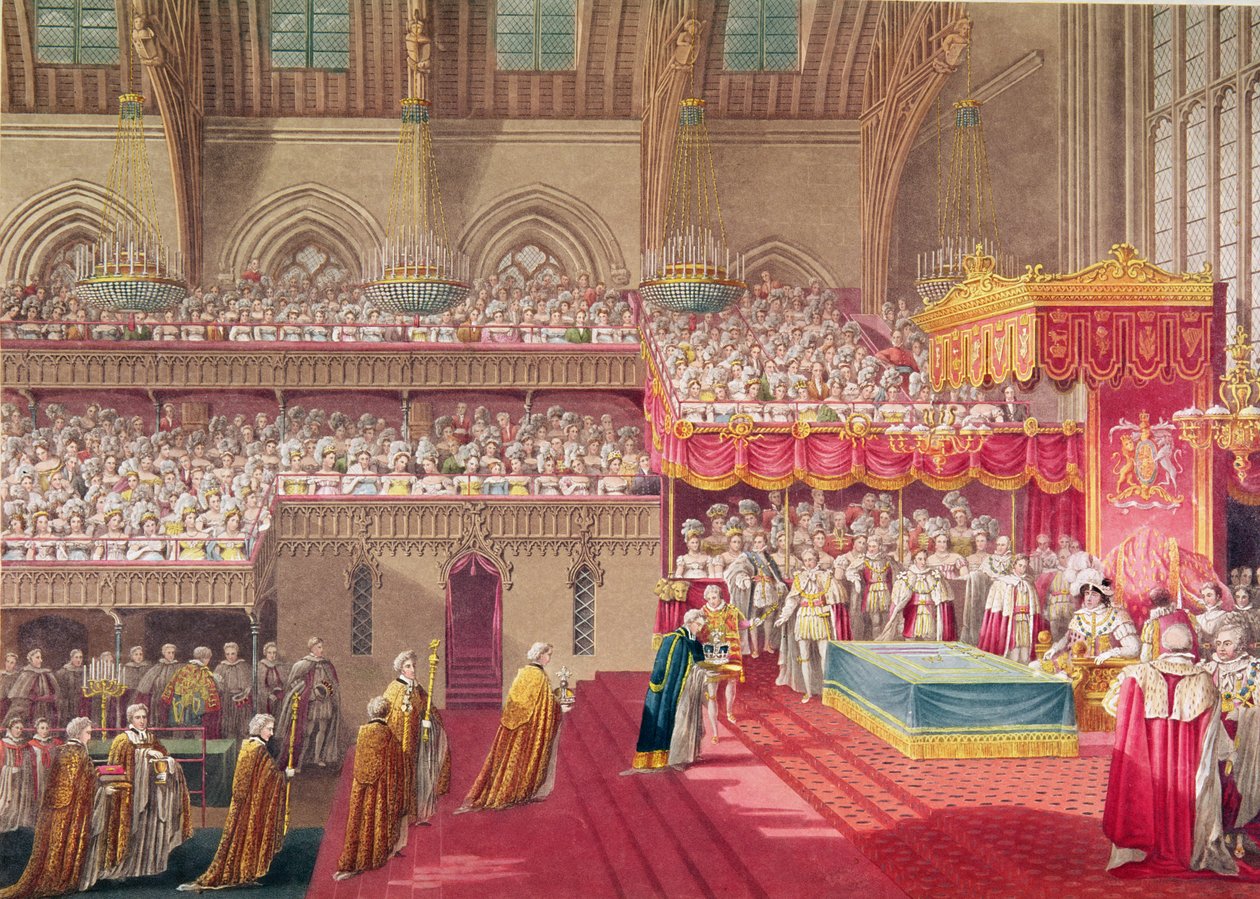 Processione del Decano e dei Canonici di Westminster che portano i Regalia, da un album che celebra l