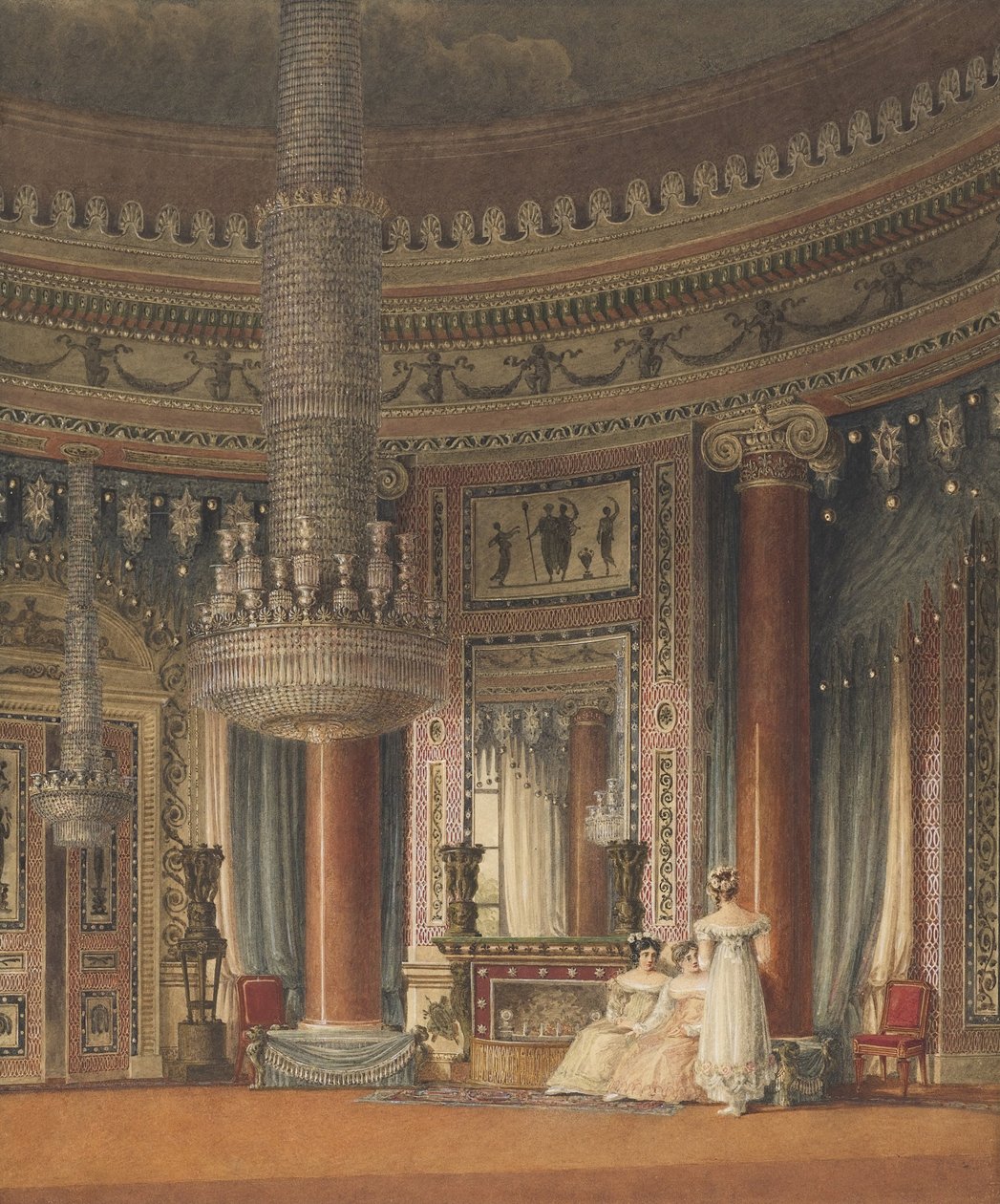 La sala da pranzo circolare a Carlton House, Londra da Charles Wild