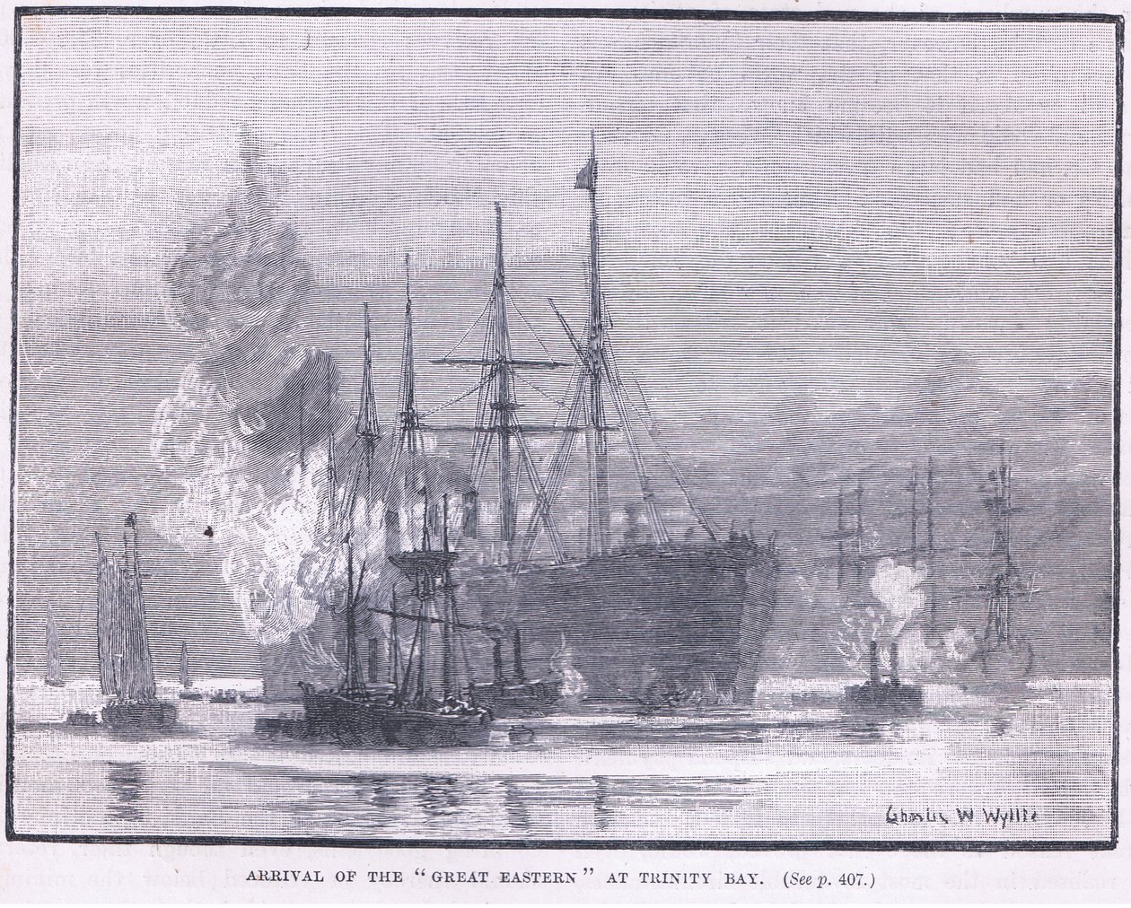 Arrivo del Great Eastern a Trinity Bay 1866 AD da Charles William Wyllie