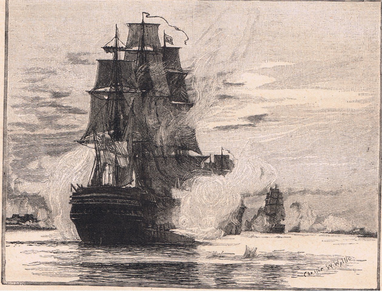 La flotta britannica che attraversa i Dardanelli nel 1807 da Charles William Wyllie