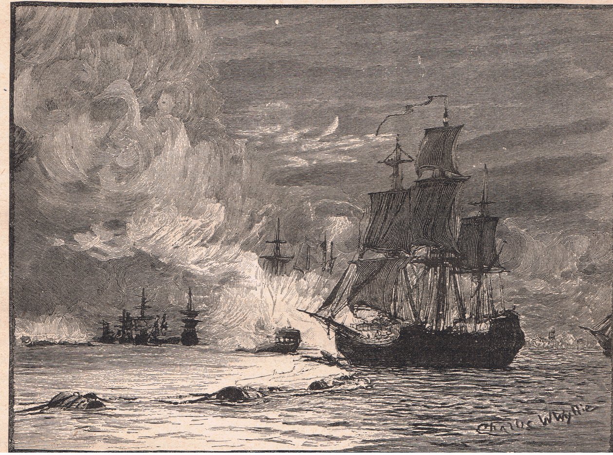 Il Mediatore che Rompe il Boom a La Rochelle AD 1810 da Charles William Wyllie