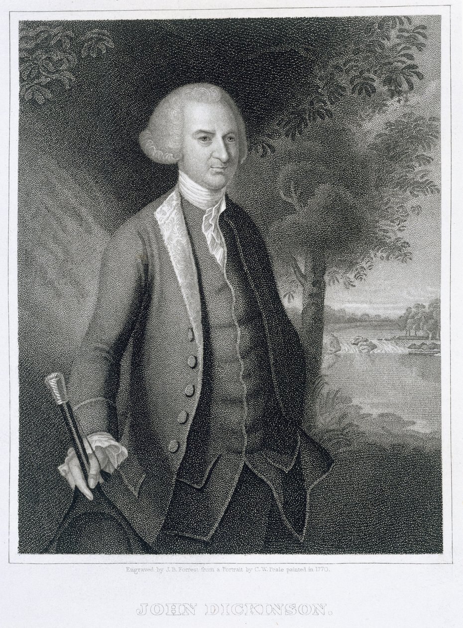 John Dickinson, inciso da John B. Forrest (1814-70) da Charles Willson Peale