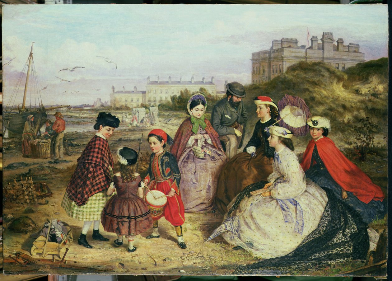 Una famiglia vittoriana al mare da Charles Wynne Nicholls