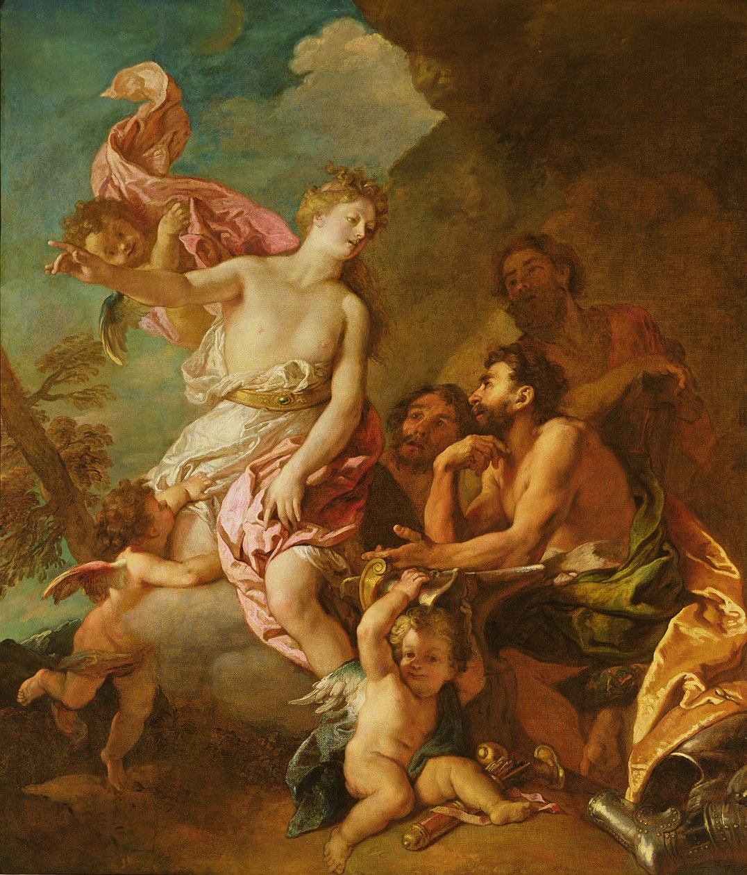 Venere chiede armi a Vulcano per Enea da Charles de la Fosse