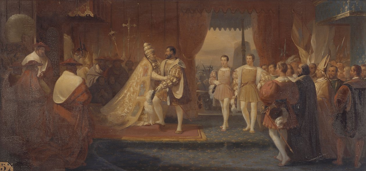 Incontro di Francesco I e Papa Clemente VIII a Marsiglia. 13 ottobre 1533 da Charles Philippe Lariviere