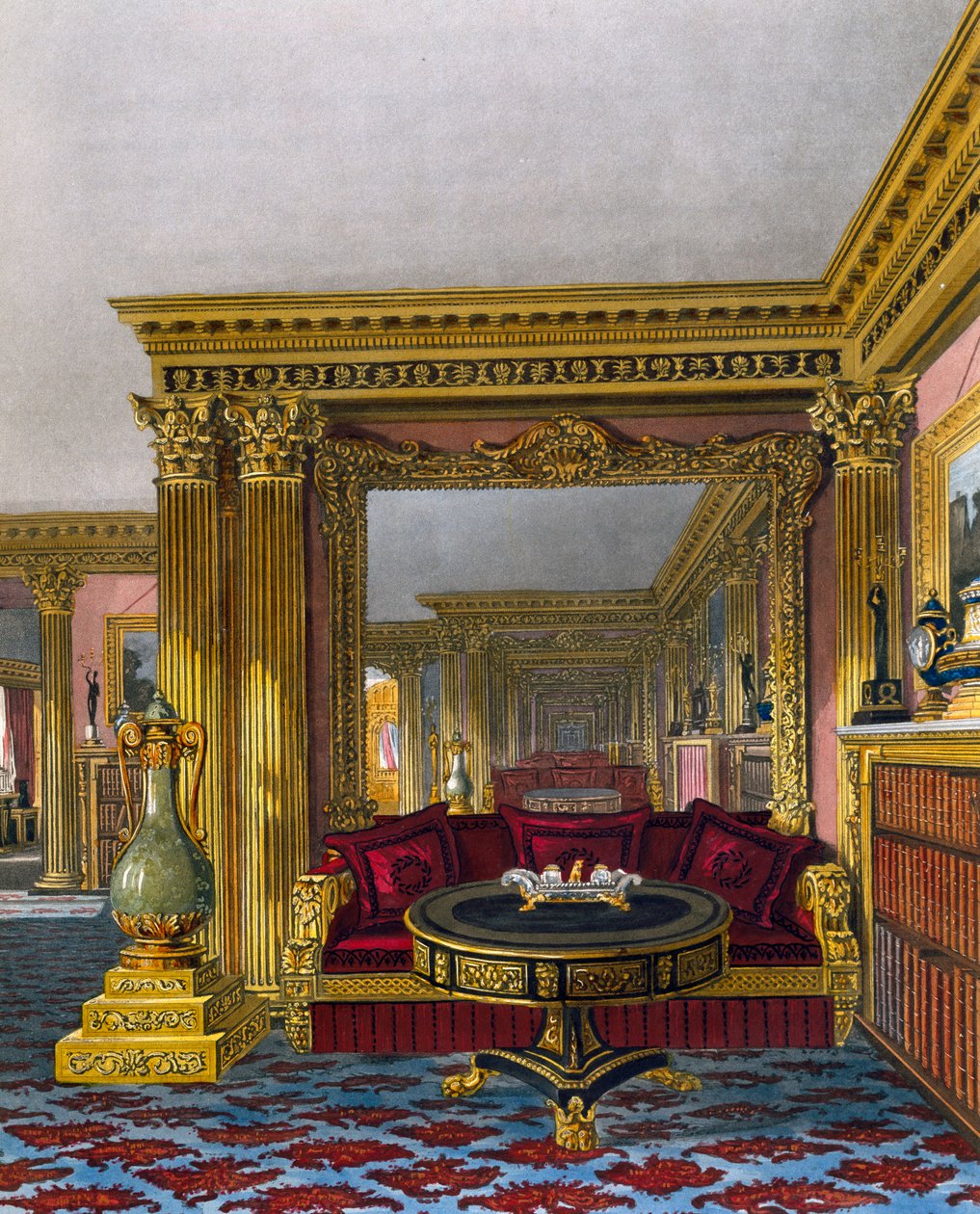 Sala dorata, incisione di William James Bennett, basata su un disegno di Charles Wild, da The History of the Royal Residences da Charles (after) Wild