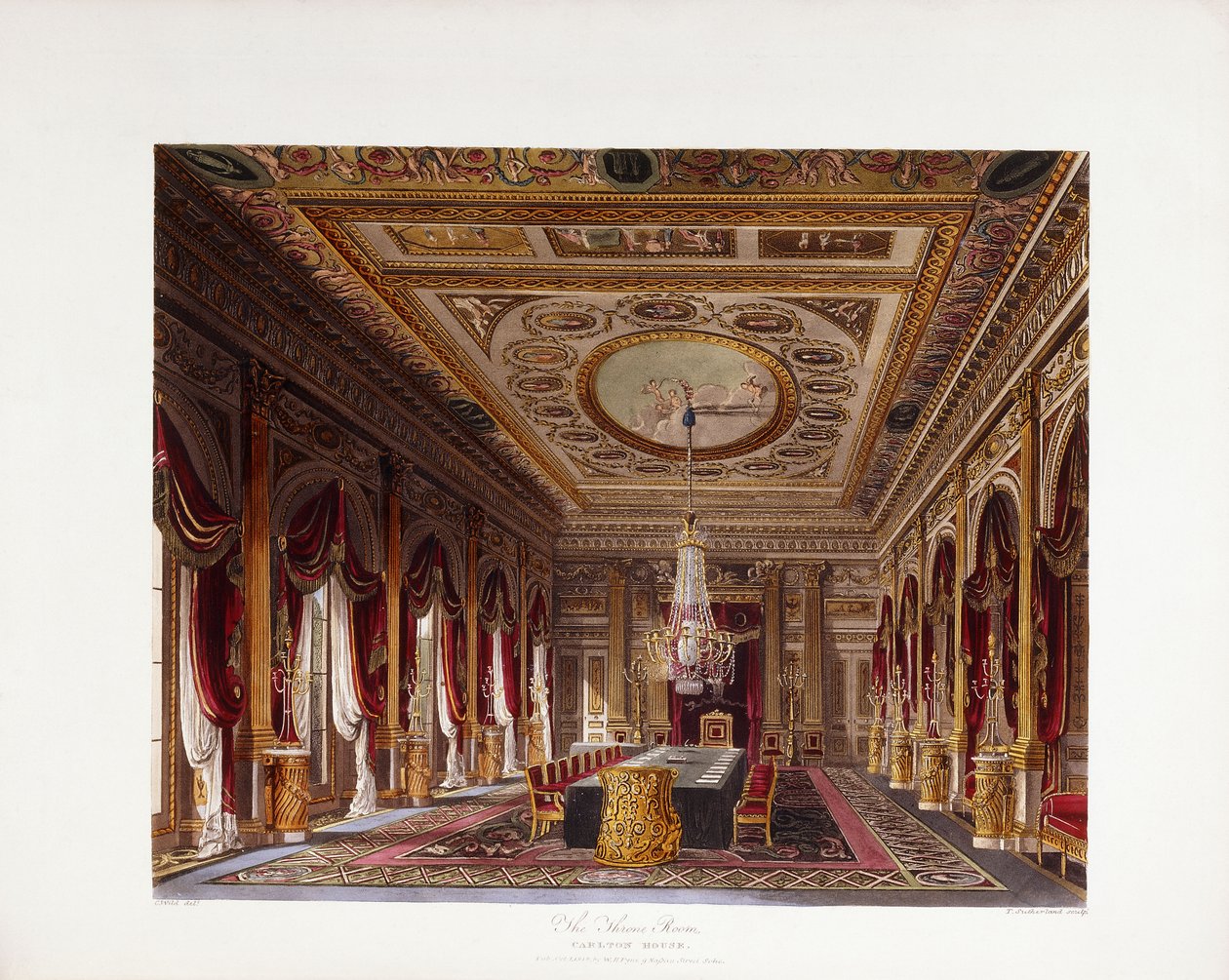 La Sala del Trono, Carlton House da Charles (after) Wild