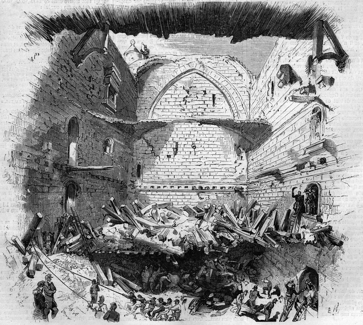 Il crollo del Padiglione di Vincennes, 29 novembre da Charles (after) Yriarte