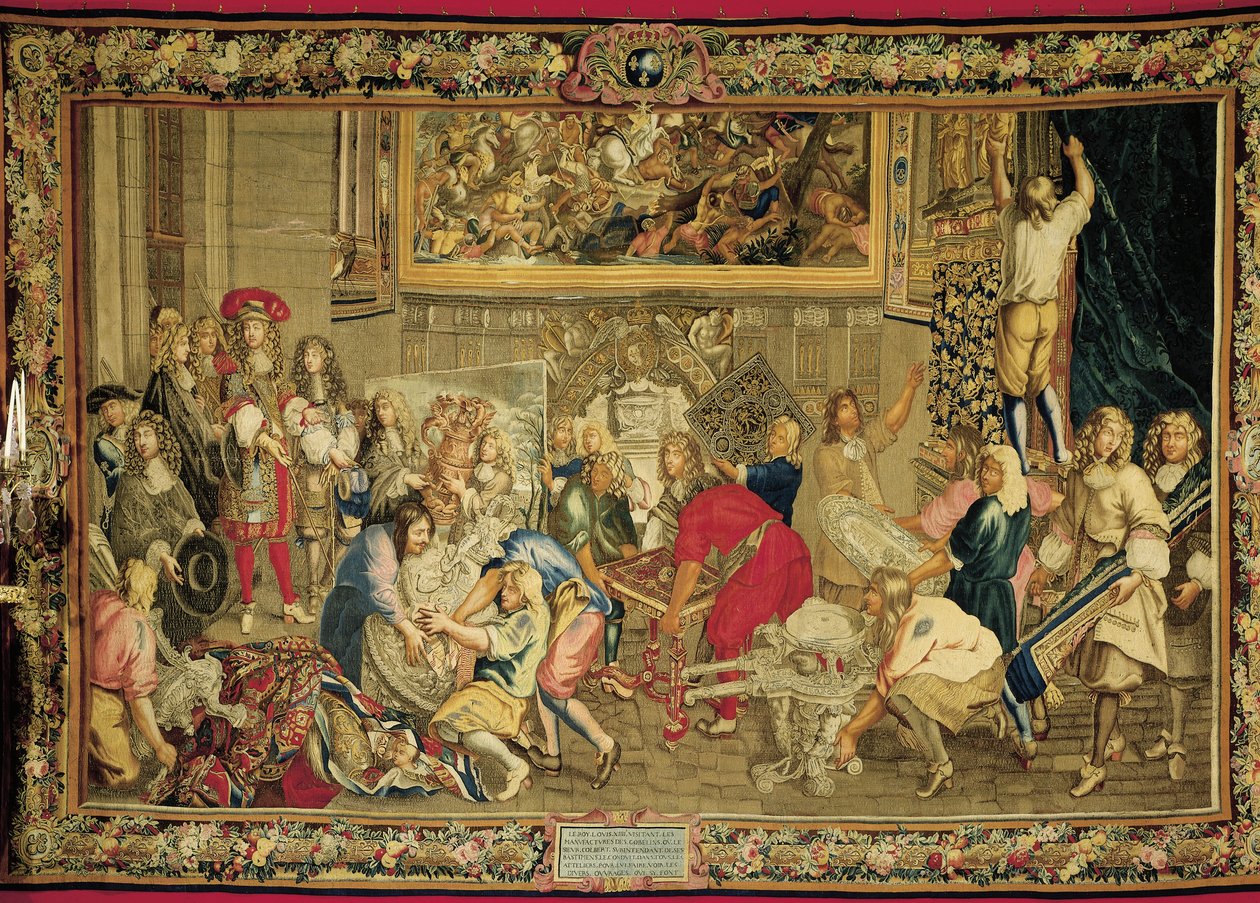 Luigi XIV visita la Fabbrica dei Gobelins da Charles (studio of ) Le Brun
