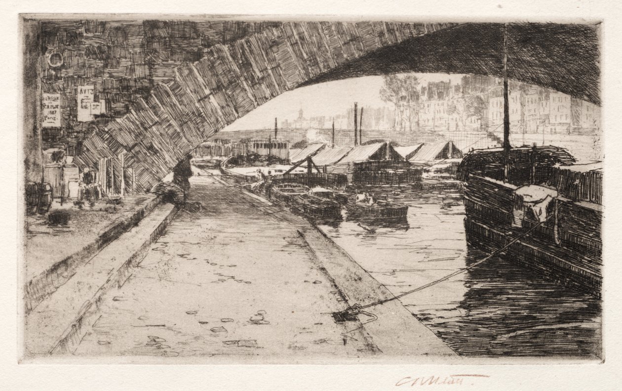 Sotto il Pont Marie, Parigi, 1887 da Charles Adams Platt