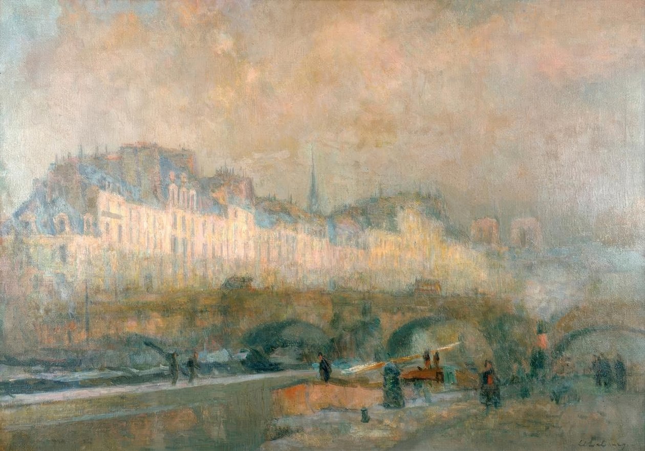La chiusa della Monnaie in inverno, Parigi da Charles Albert Lebourg