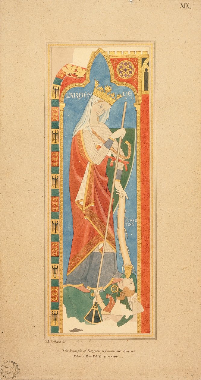 Le Virtù Largesce e Debonerete (Largesce) 1819 da Charles Alfred Stothard