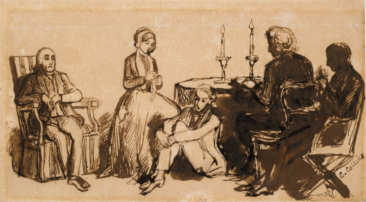 Una serata a casa dei Combes, 1850-1851 da Charles Allston Collins