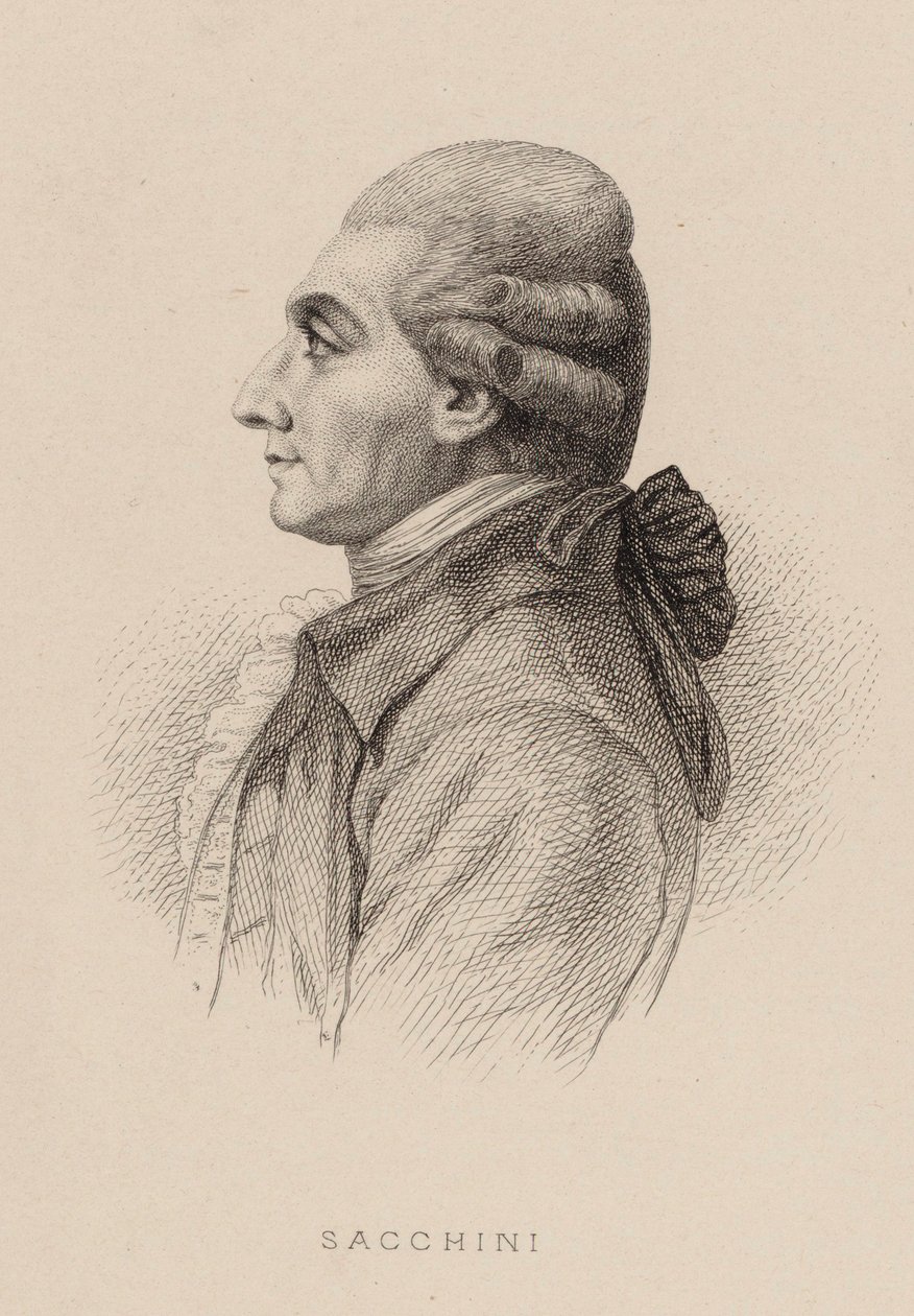 Ritratto del compositore Antonio Sacchini 1730-1786, 1870 da Charles Alphonse Deblois