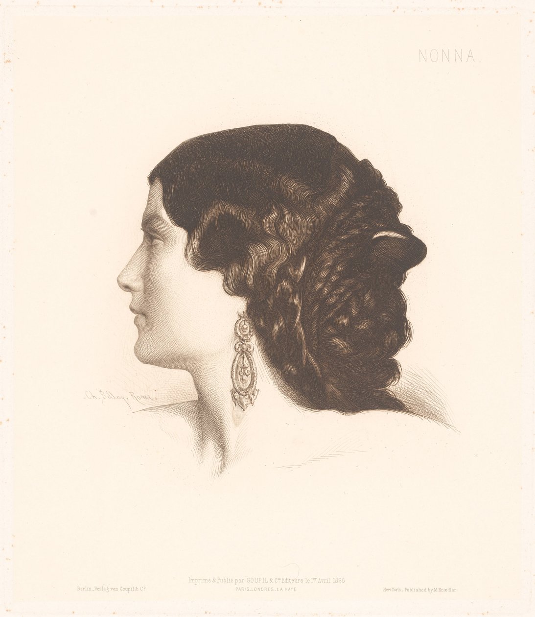 Ritratto di una donna italiana da Charles Alphonse Paul Bellay