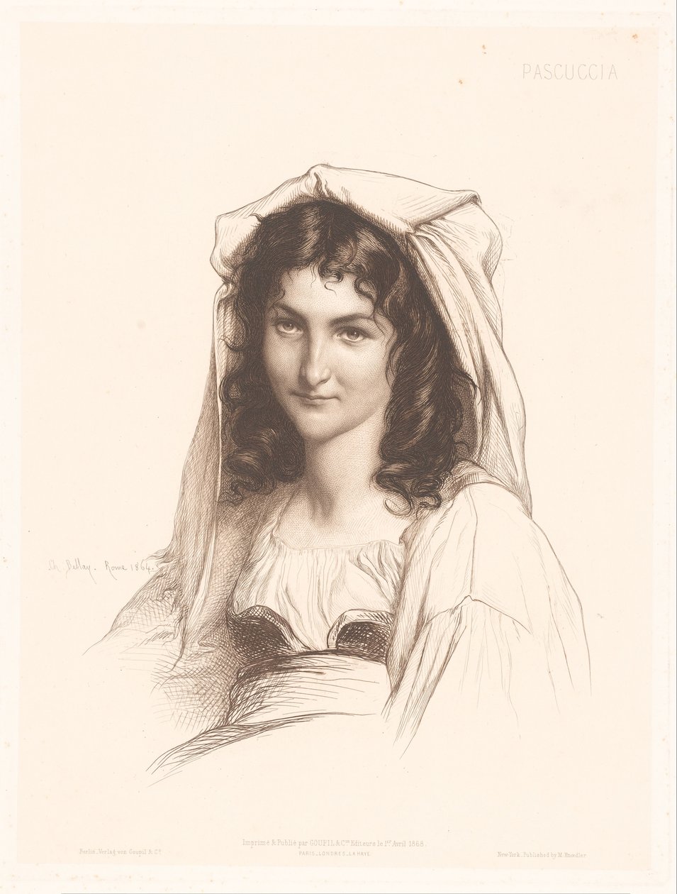 Ritratto di una donna italiana da Charles Alphonse Paul Bellay