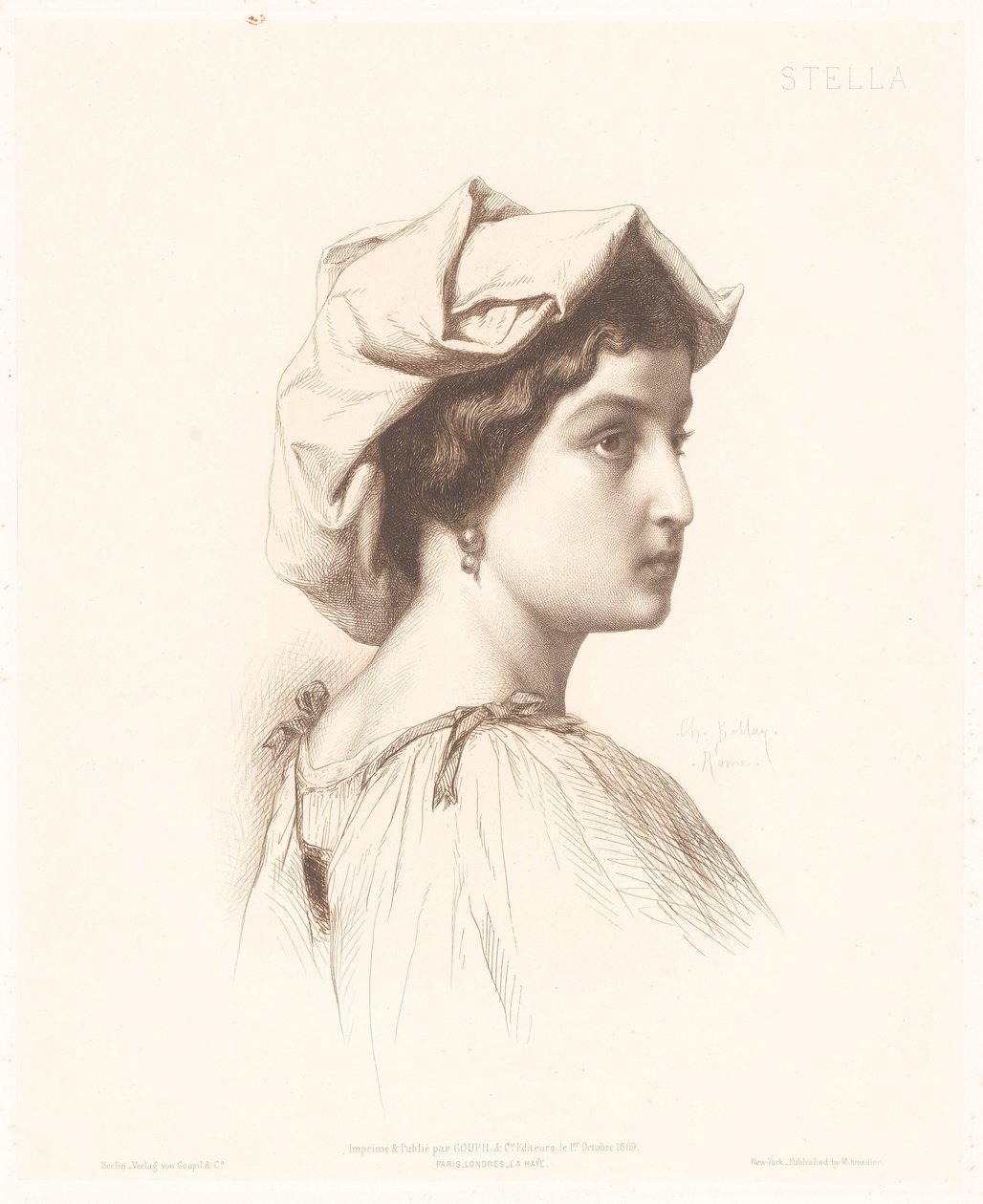 Ritratto di una donna italiana da Charles Alphonse Paul Bellay