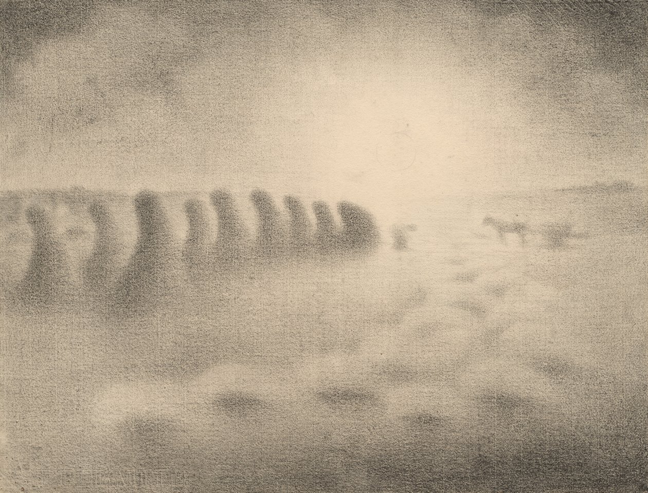 Fine del raccolto, anni 1890 da Charles Angrand