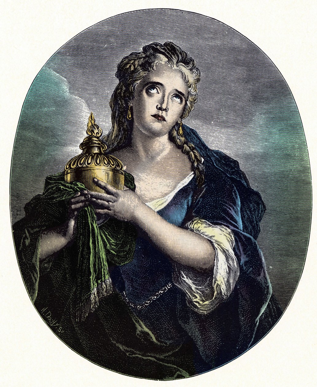 Adrienne Lecouvreur (1692-1730), attrice francese nel ruolo di Cornelia in Mort de Pompee di Pierre Corneille da Charles Antoine (after) Coypel
