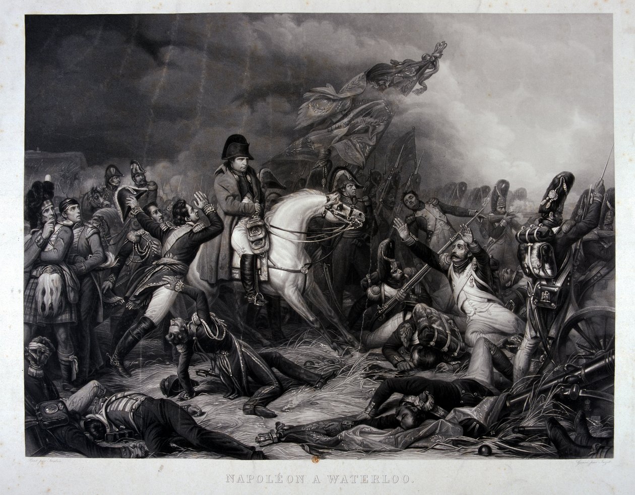 Napoleone (1769-1821) alla Battaglia di Waterloo, 1815 da Carl von Steuben