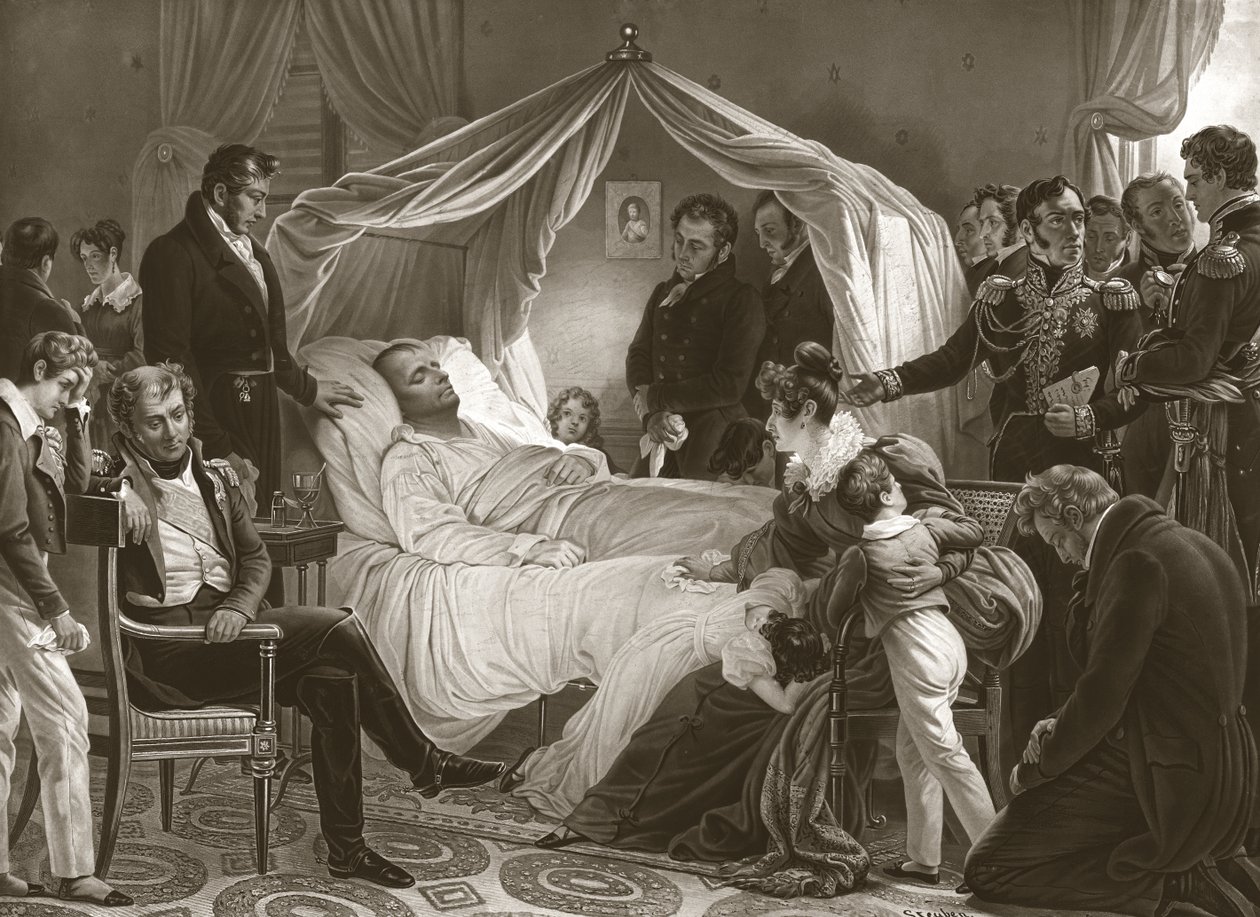 Napoleone sul letto di morte, 5 maggio 1821 da Charles Auguste after Steuben