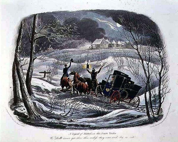 "Un Segnale di Distress, o Il Visitatore di Natale", inciso da R.G. Reeve (fl.1811-37) pub. da Thomas McLean da Charles B. (after) Newhouse