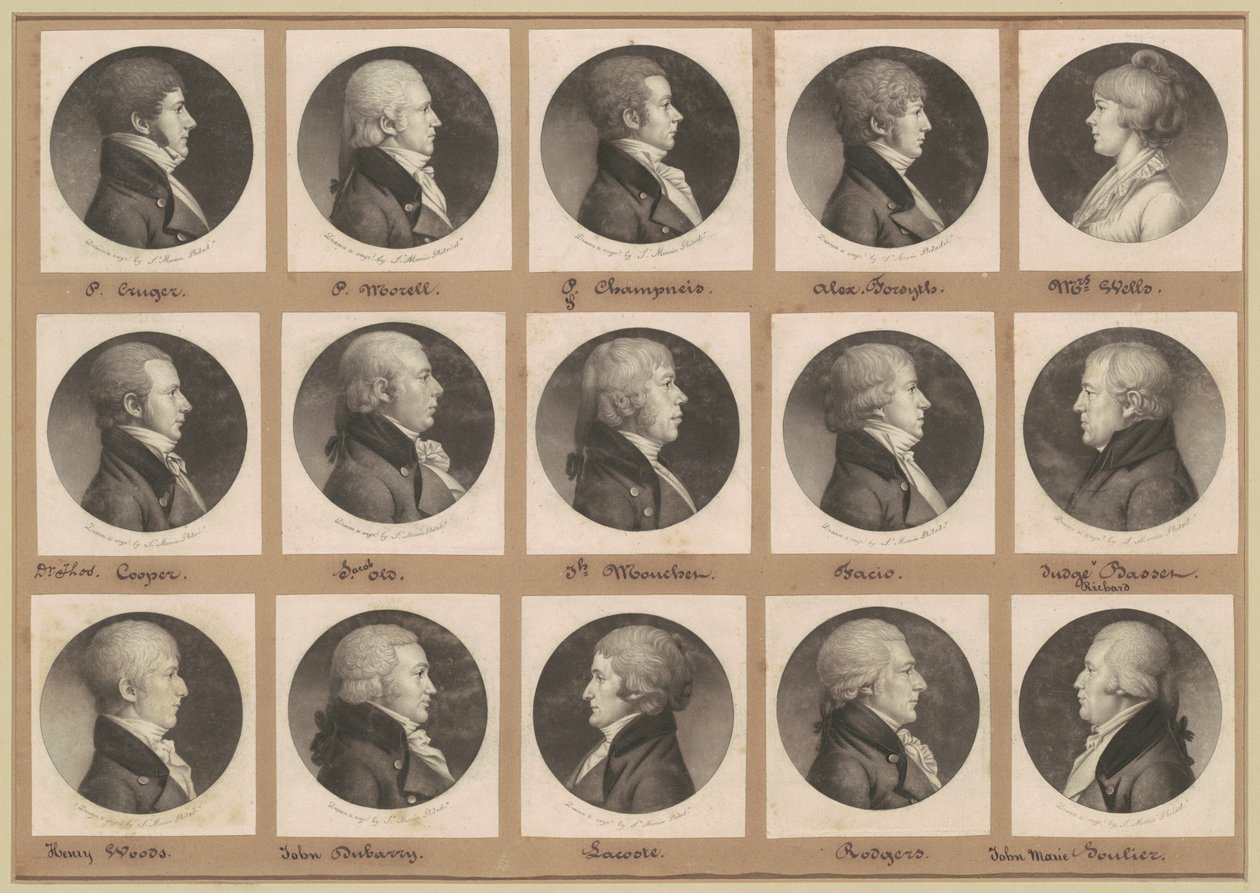 Collezione di Ritratti di Saint-Mémin, Gruppo 21 da Charles B. J. Févret de Saint Mémin