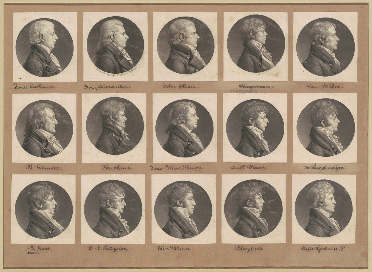 Collezione di ritratti di Saint-Mémin, Gruppo 26 da Charles B. J. Févret de Saint Mémin