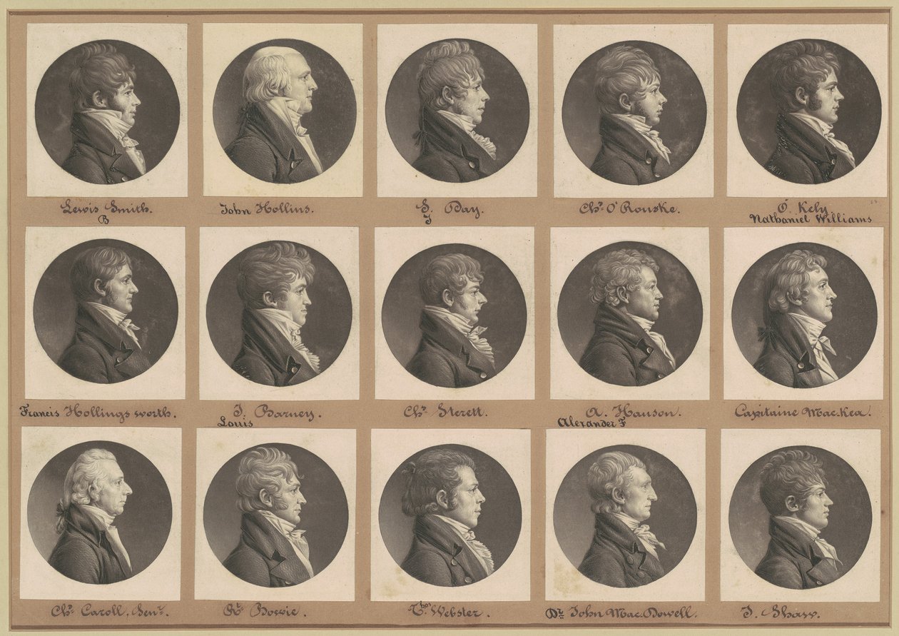 Collezione di Ritratti di Saint-Mémin, Gruppo 28 da Charles B. J. Févret de Saint Mémin