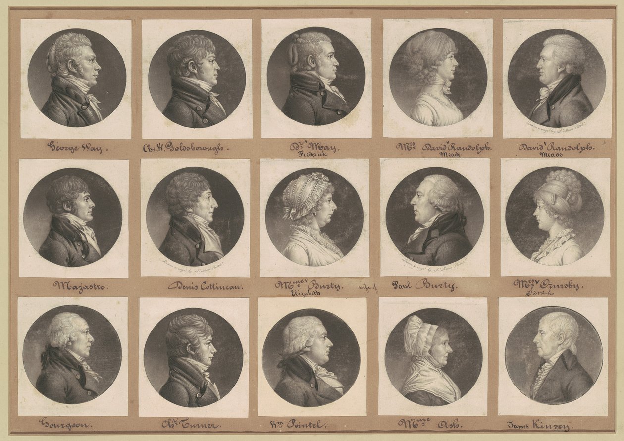 Collezione di ritratti Saint-Mémin, Gruppo 36 da Charles B. J. Févret de Saint Mémin