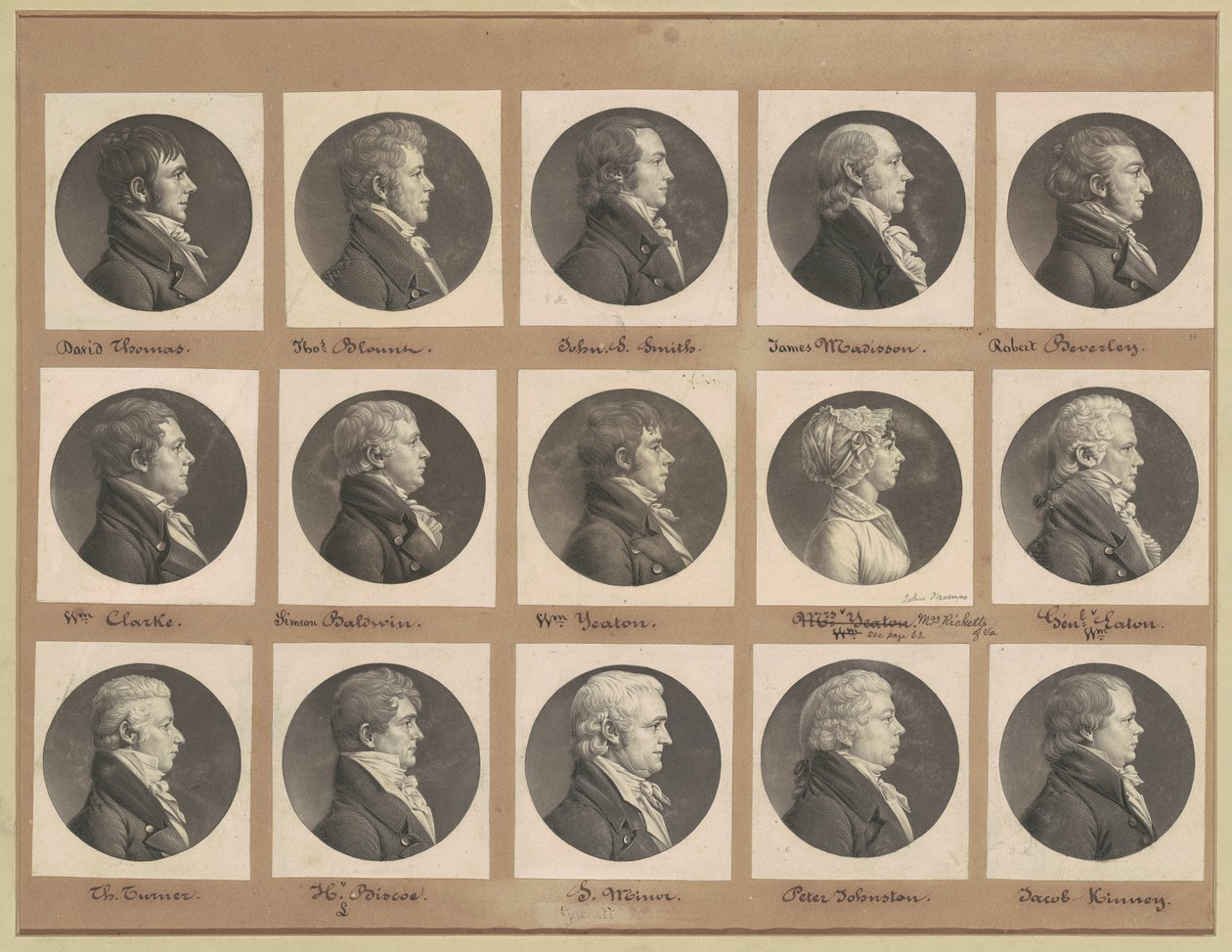 Collezione di ritratti di Saint-Mémin, Gruppo 38 da Charles B. J. Févret de Saint Mémin