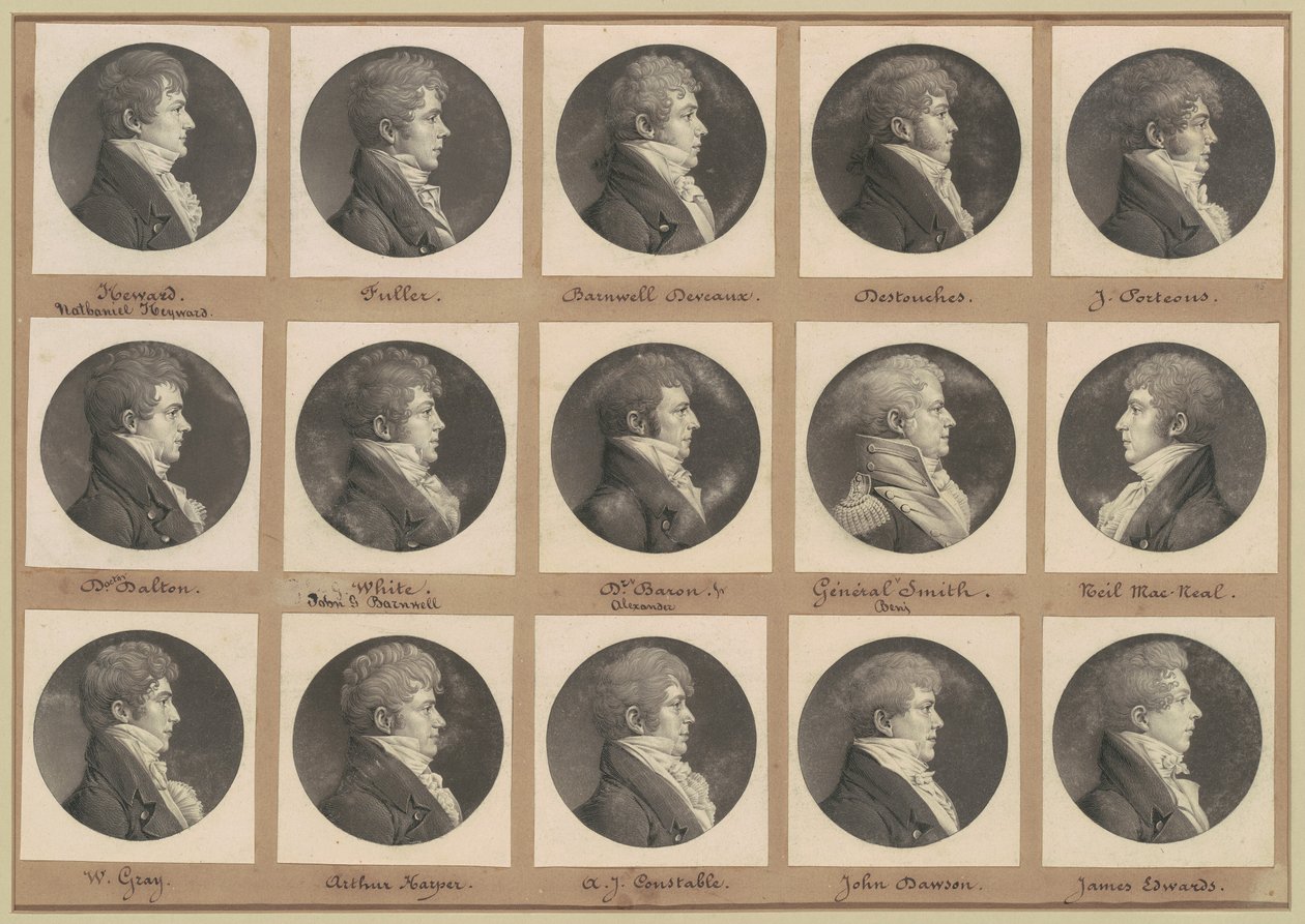 Collezione di ritratti di Saint-Mémin, Gruppo 45 da Charles B. J. Févret de Saint Mémin