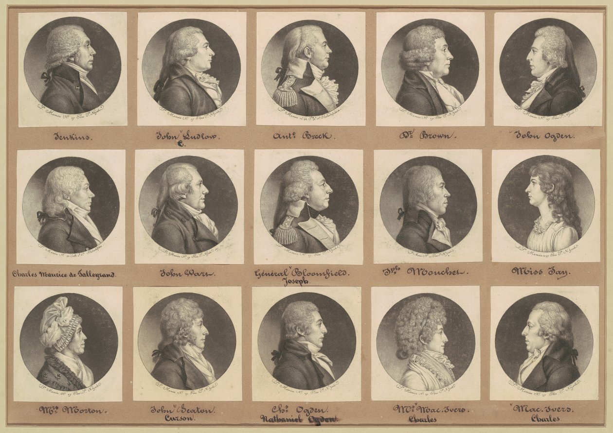 Collezione di ritratti di Saint-Mémin, Gruppo 7 da Charles B. J. Févret de Saint Mémin